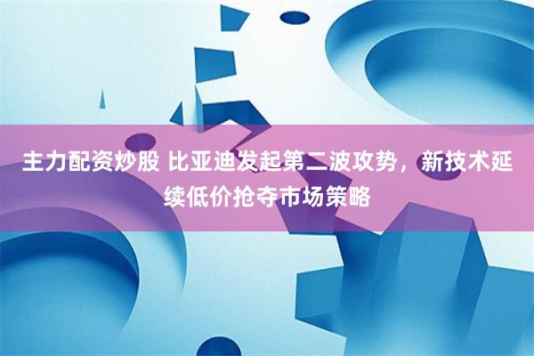 主力配资炒股 比亚迪发起第二波攻势，新技术延续低价抢夺市场策略